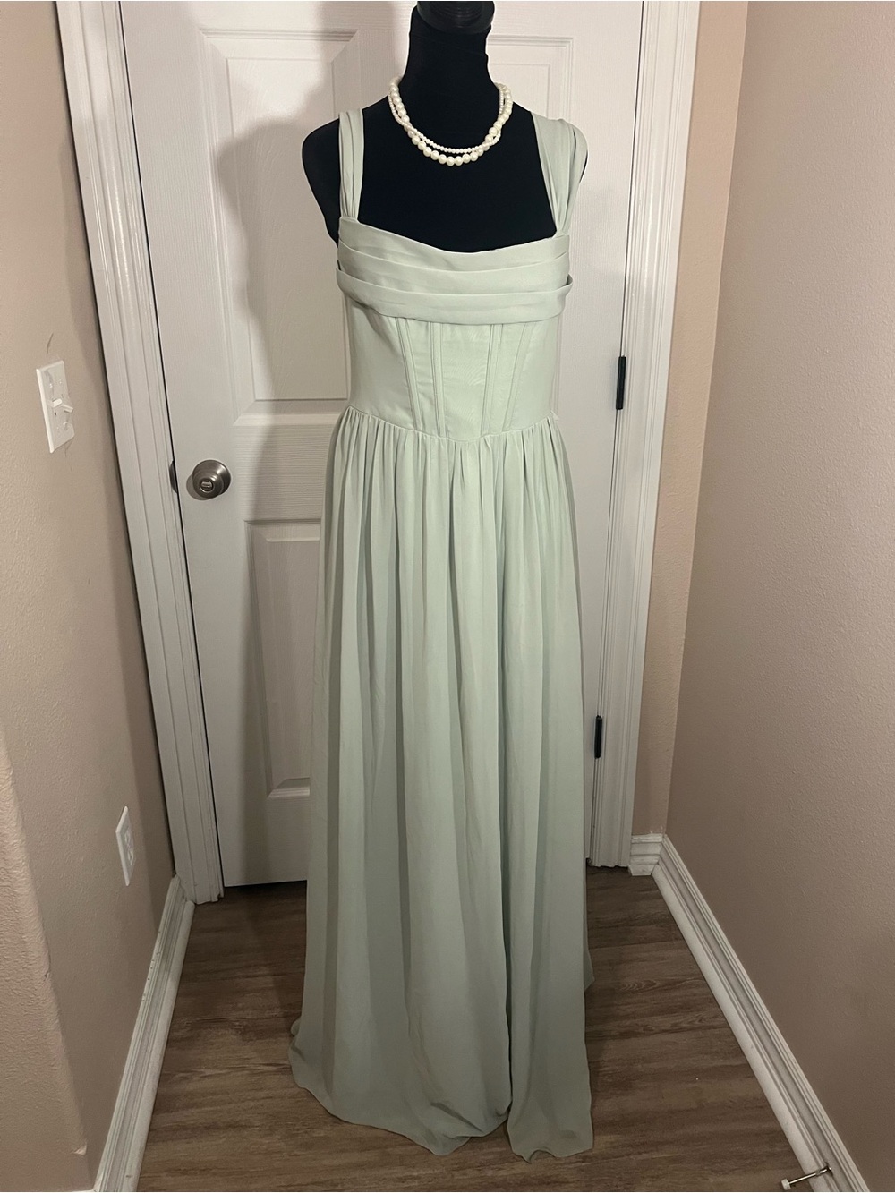 Elegant Women's Green Maxi Bridesmaid Wedding Guest Dress
